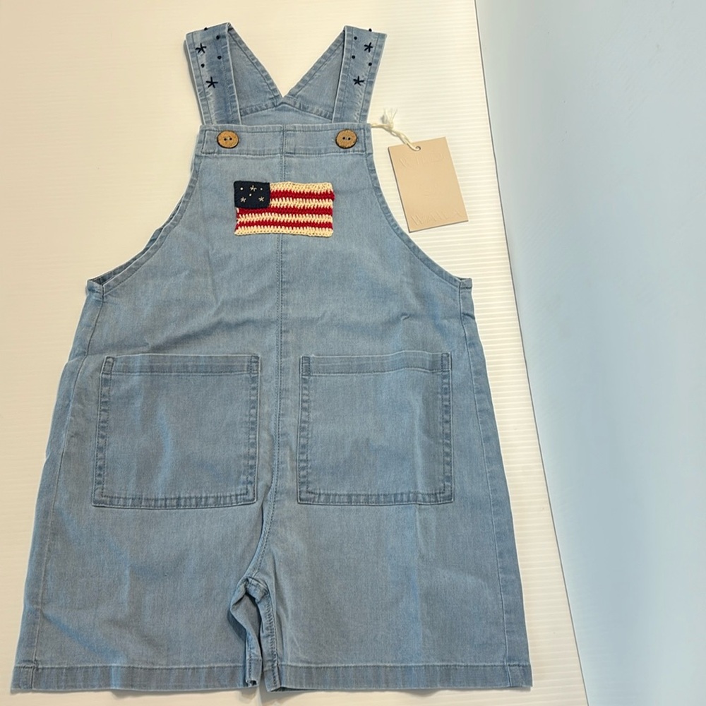 Wild Wawa American flag blue overalls